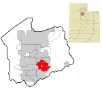 Salt Lake County Utah incorporated and unincorporated areas Sandy highlighted